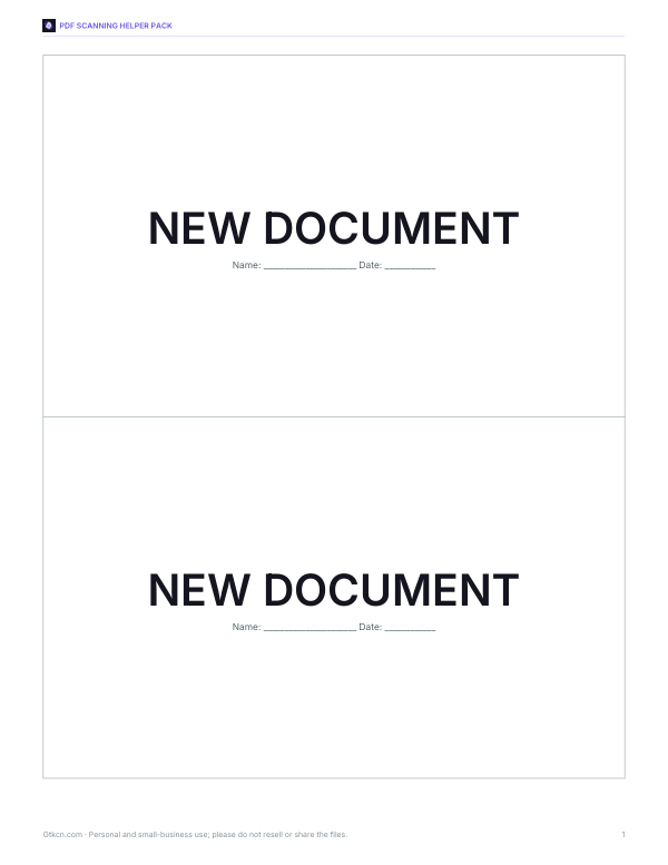 Preview of Printable PDF Separator Sheets